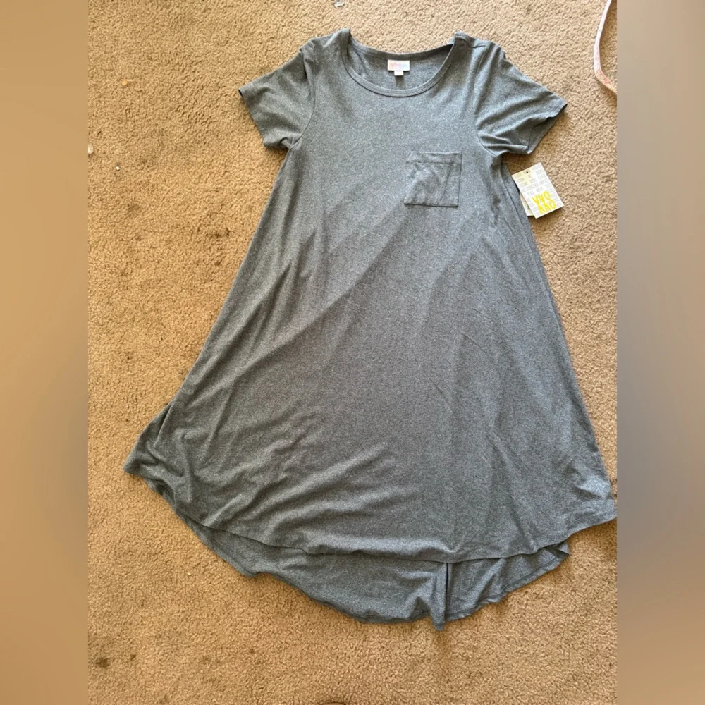 NEW WITH TAGS LuLaRoe Gray High Low Dress CARLY XXS - Picture 7 of 12